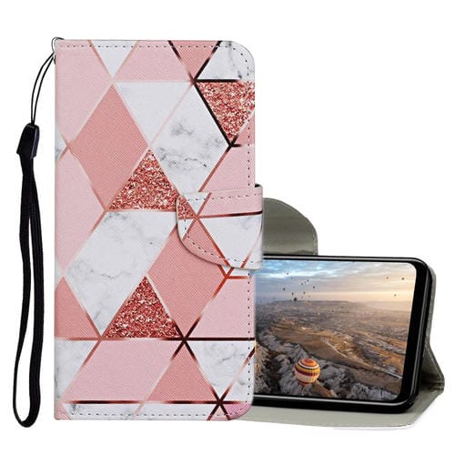 Para Huawei P smart Z / Y9 Prime (2019) Patrón de dibujo de colores Funda de cuero con tapa horizontal con soporte, ranuras para tarjetas y billetera (mármol)
