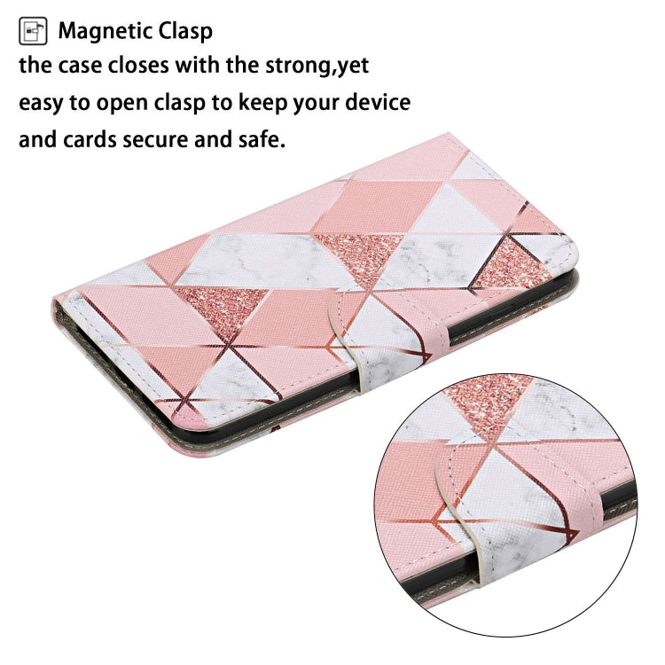 Para Huawei P smart Z / Y9 Prime (2019) Patrón de dibujo de colores Funda de cuero con tapa horizontal con soporte, ranuras para tarjetas y billetera (mármol)