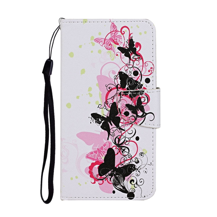 Para Huawei P30 Pro Funda de cuero abatible horizontal con patrón de dibujo de colores con soporte, ranuras para tarjetas y billetera (cuatro mariposas)