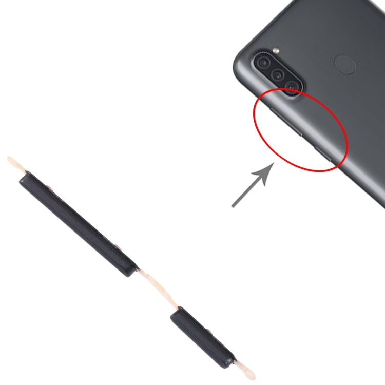 Kit Pulsanti Accensione e Volume Samsung Galaxy M11 SM-M115 (Nero) (10 Pezzi)