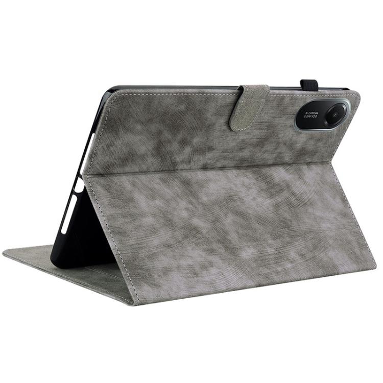 Funda de cuero con tapa y estampado de tigre para Redmi Pad 2 / Redmi Pad SE 11 2025 (gris)