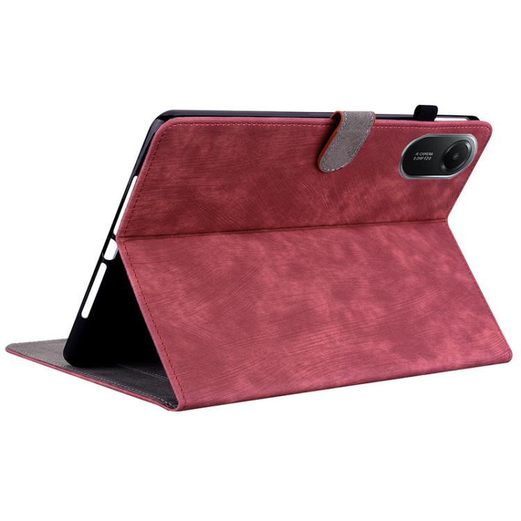 Funda de cuero con tapa y estampado de tigre para Redmi Pad 2 / Redmi Pad SE 11 2025 (roja)