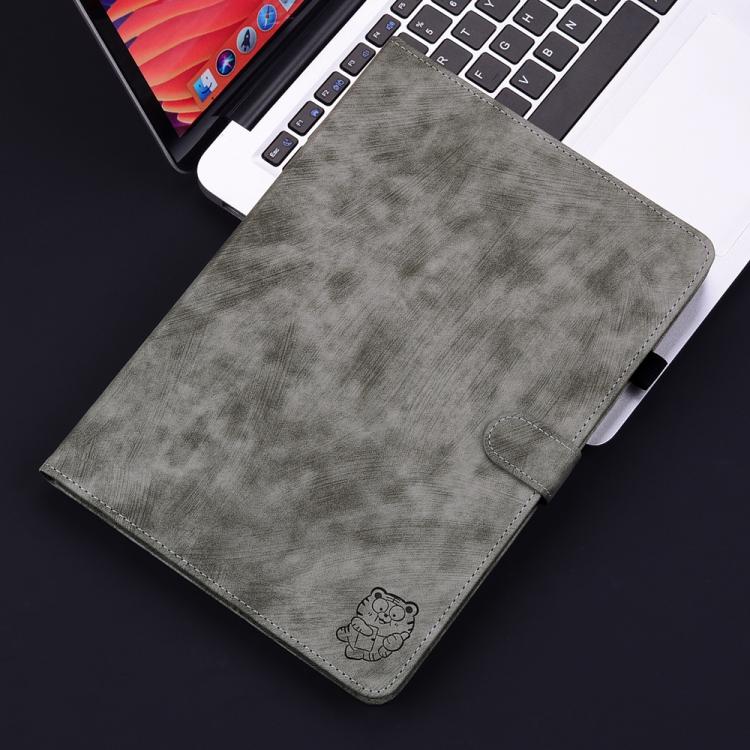Funda de cuero con tapa y diseño de tigre para Xiaomi Redmi K Pad de 8,8 pulgadas (gris)