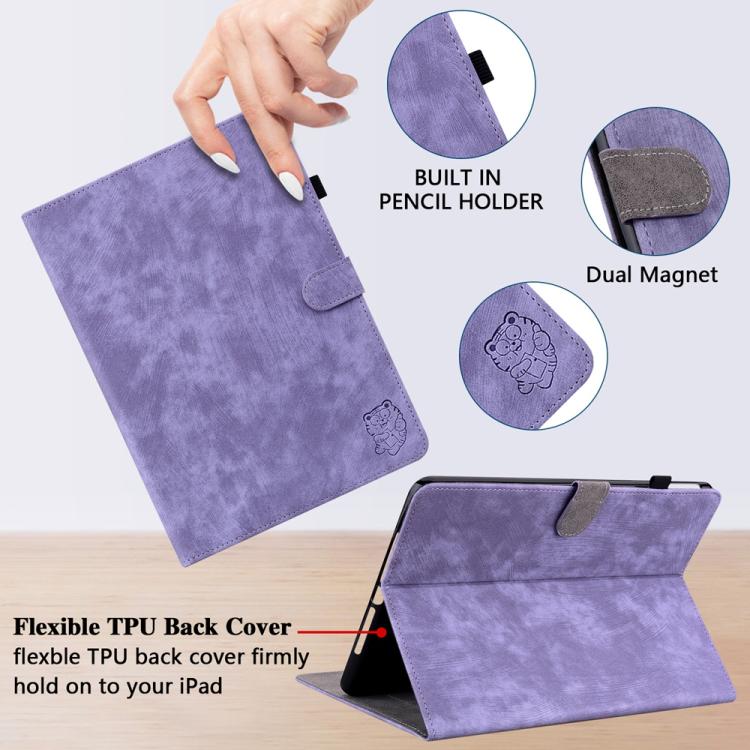 Funda de cuero con tapa y estampado de tigre para Xiaomi Redmi K Pad de 8,8 pulgadas (morado)