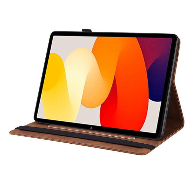 Funda de cuero con relieve de mariposa para Redmi Pad 2 / Redmi Pad SE 11 2025 (marrón)