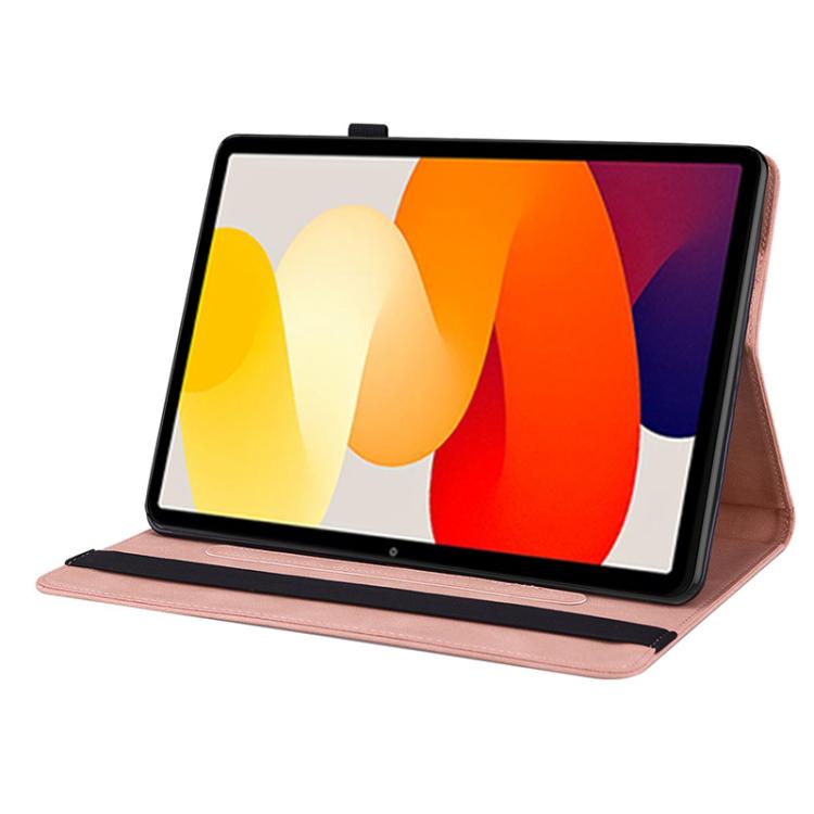 Funda de cuero con relieve de mariposa para Redmi Pad 2 / Redmi Pad SE 11 2025 (oro rosa)