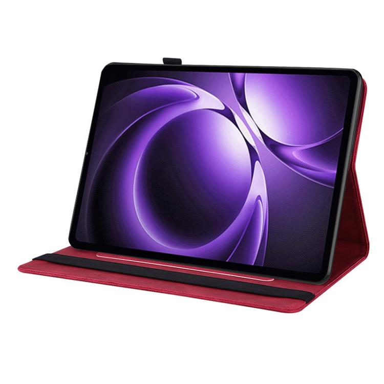 Funda de cuero con relieve de mariposa para tableta Xiaomi Redmi K Pad de 8,8 pulgadas (roja)