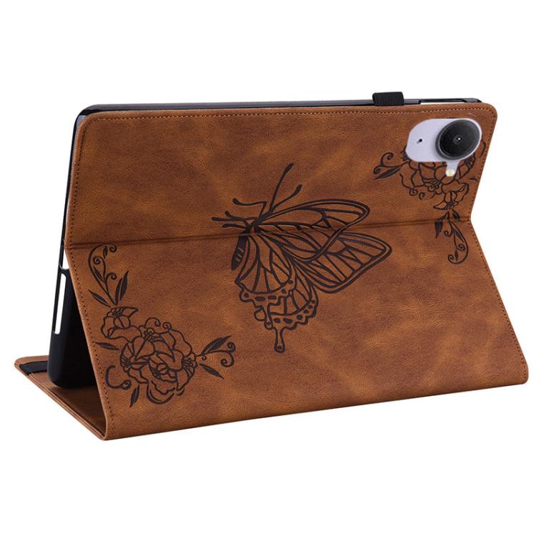 Funda de cuero con relieve de mariposa para tableta Xiaomi Redmi K Pad de 8,8 pulgadas (marrón)