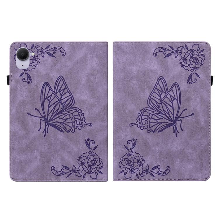 Funda de cuero con relieve de mariposa para tableta Xiaomi Redmi K Pad de 8,8 pulgadas (morado)