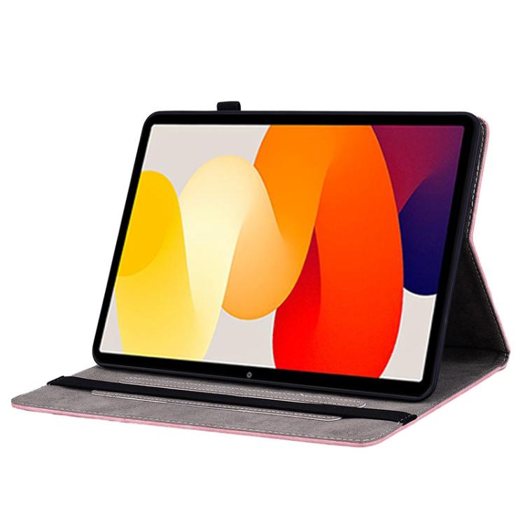 Funda de cuero con relieve mariposa rosa para Redmi Pad 2 / Redmi Pad SE 11 2025 (rosa)