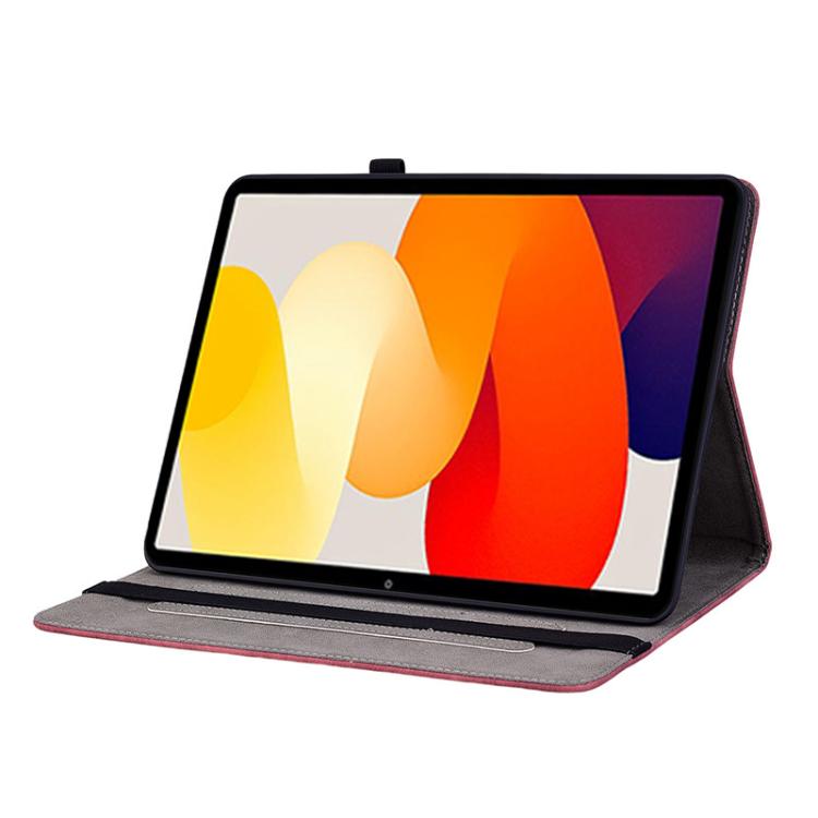 Funda de cuero con relieve mariposa rosa para Redmi Pad 2 / Redmi Pad SE 11 2025 (roja)