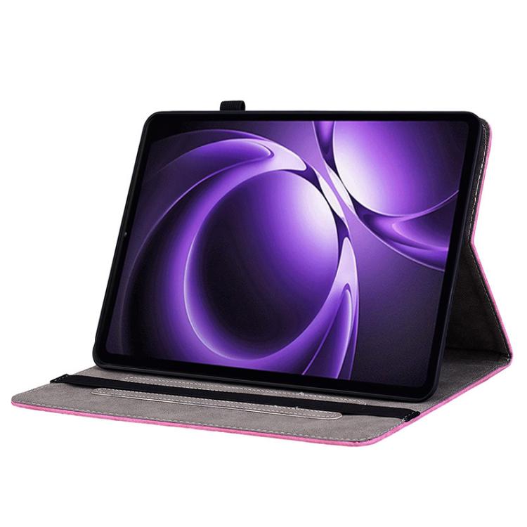 Funda de cuero con relieve de mariposa rosa para tableta Xiaomi Redmi K Pad de 8,8 pulgadas (rojo rosa)