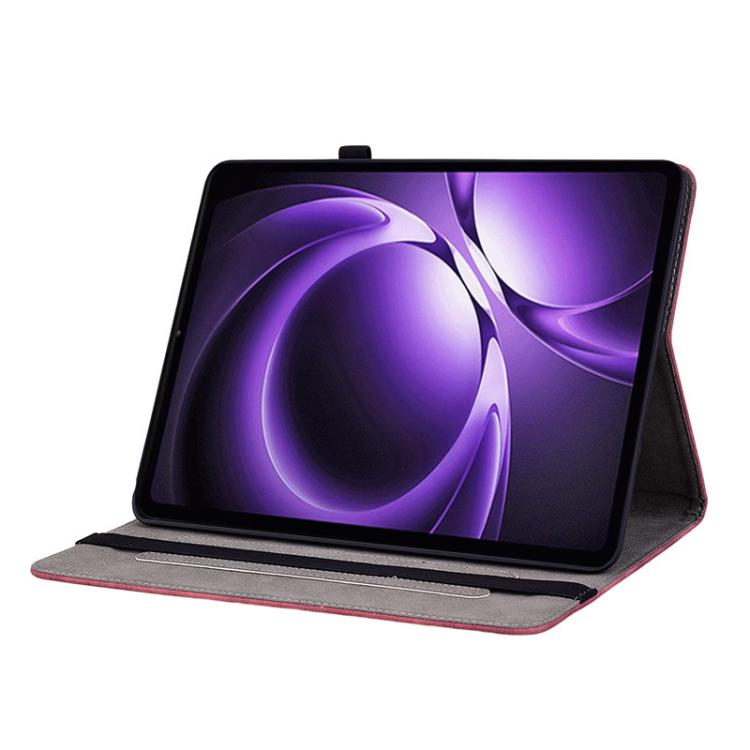Funda de cuero con relieve mariposa rosa para tableta Xiaomi Redmi K Pad de 8,8 pulgadas (roja)