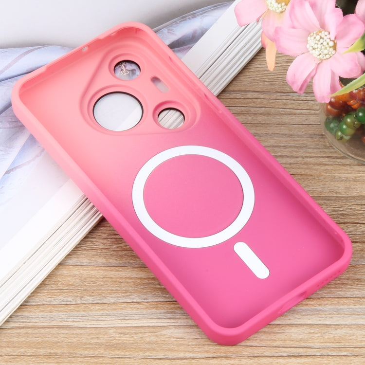 Funda para Teléfono Huawei Pura 70 Pro de Silicona Líquida con Degradado Magsafe (Rosa y Rojo)