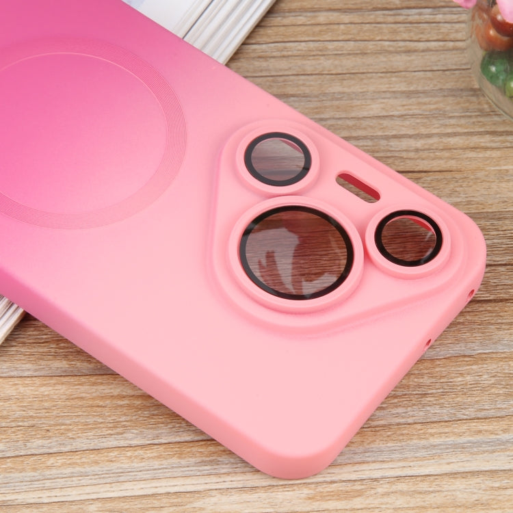 Funda para Teléfono Huawei Pura 70 Pro de Silicona Líquida con Degradado Magsafe (Rosa y Rojo)