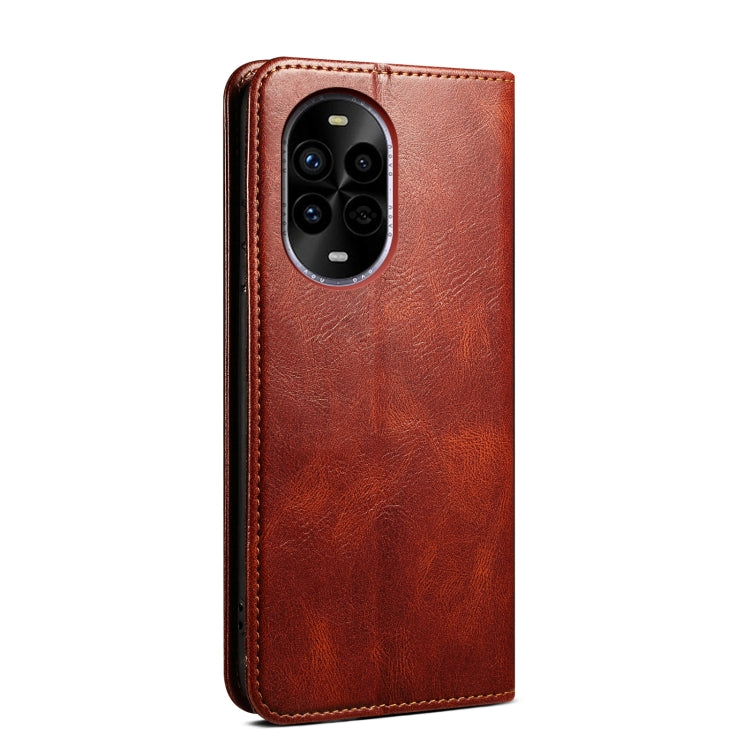 Funda de Cuero Crazy Horse con Cera de Aceite para Huawei Nova 13 Pro 5G (Marrón)