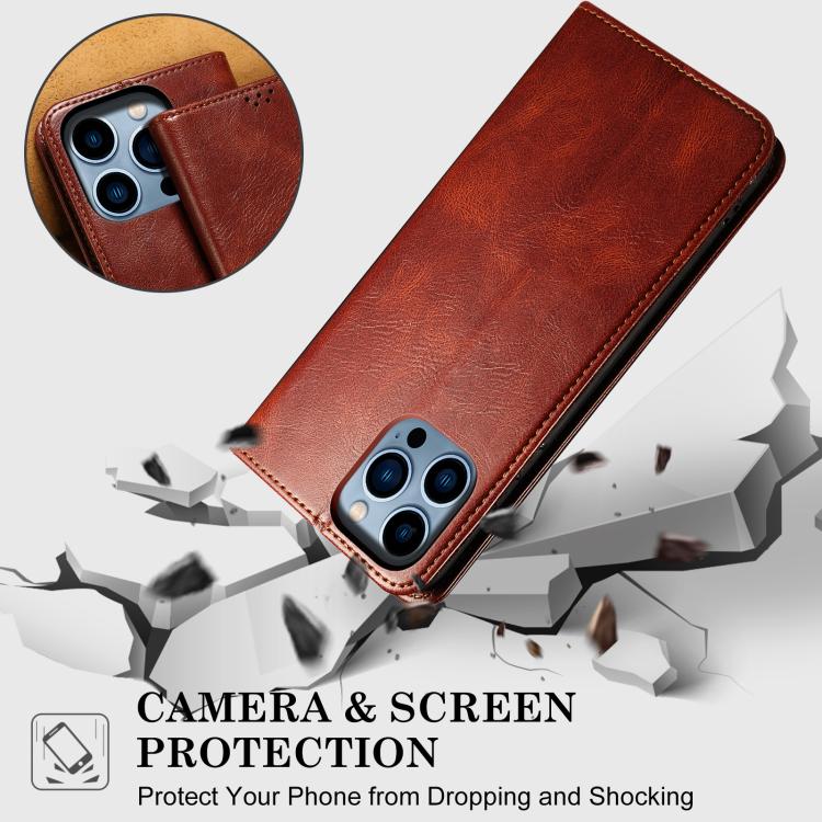 Funda de cuero con textura Crazy Horse para Huawei Nova 14 (marrón)