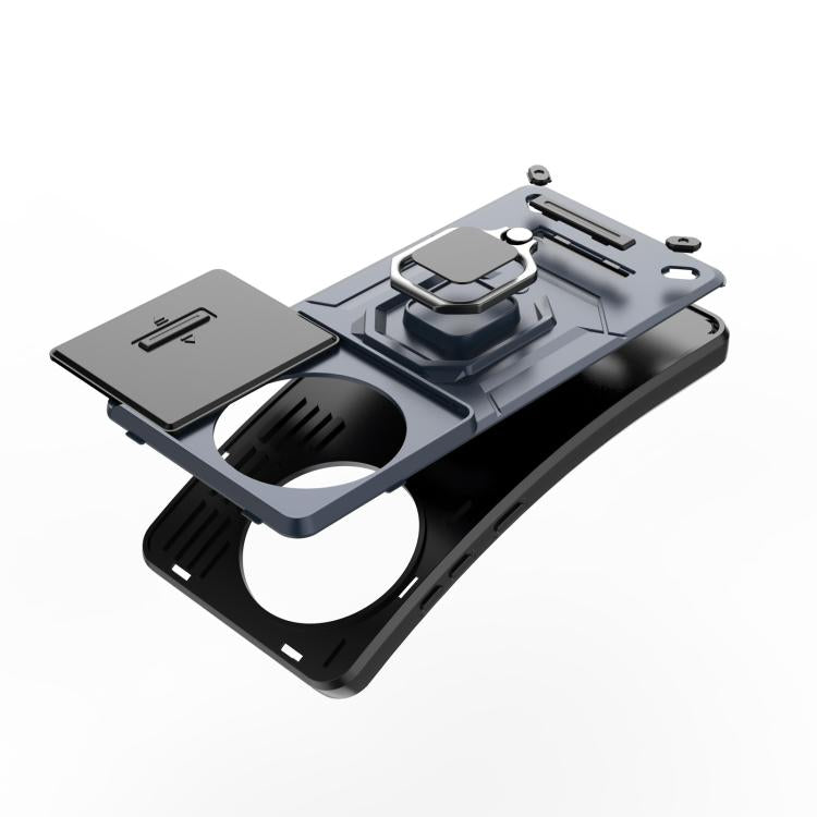 Funda para Teléfono OnePlus Ace 5/Ace 5 Pro con Soporte y Carcasa Deslizante TPU y PC (Morado)