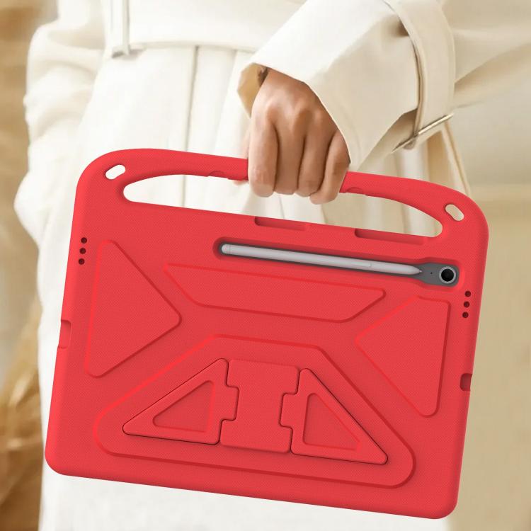 Funda de EVA a prueba de golpes con asa y soporte para Samsung Galaxy Tab S10 FE+ (roja)