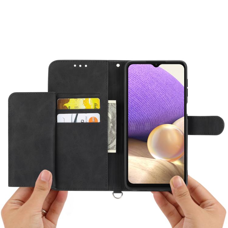 Funda de cuero con relieve de flores para Motorola Edge 60 Pro (negro)