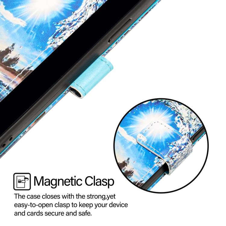 Funda de Cuero Huawei Nova 13 y Nova 12 con Patrón de Dibujo de Colores (Ondas y Sol)