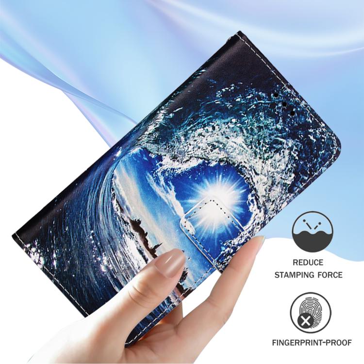 Funda de Cuero Huawei Nova 13 y Nova 12 con Patrón de Dibujo de Colores (Ondas y Sol)