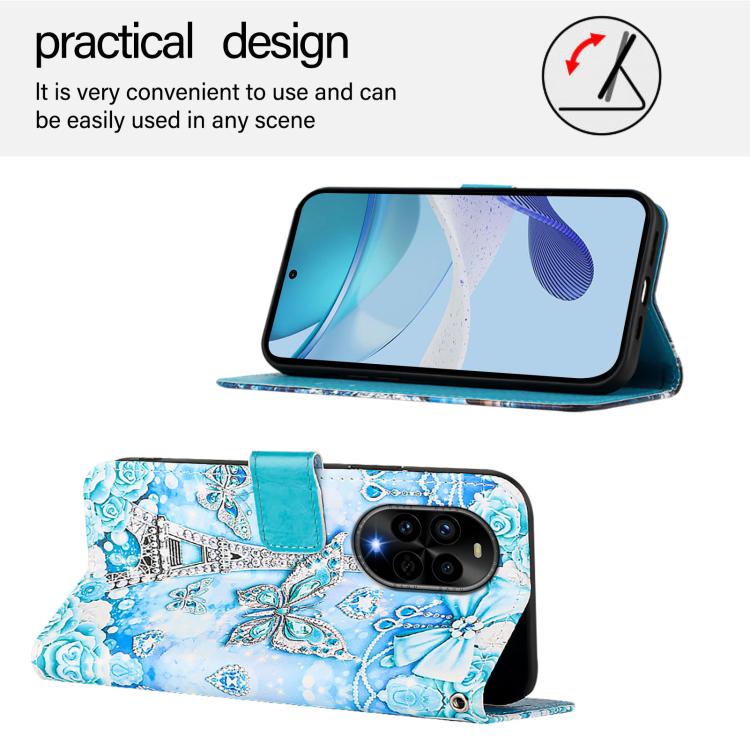 Funda de Cuero Huawei Nova 13 Pro con Patrón de Mariposa En Forma de Torre (Colores)