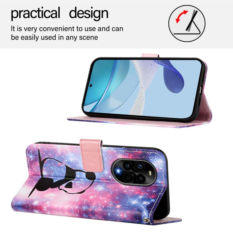 Funda de Cuero Huawei Nova 13 Pro con Patrón de Dibujo de Colores (Baby Panda)