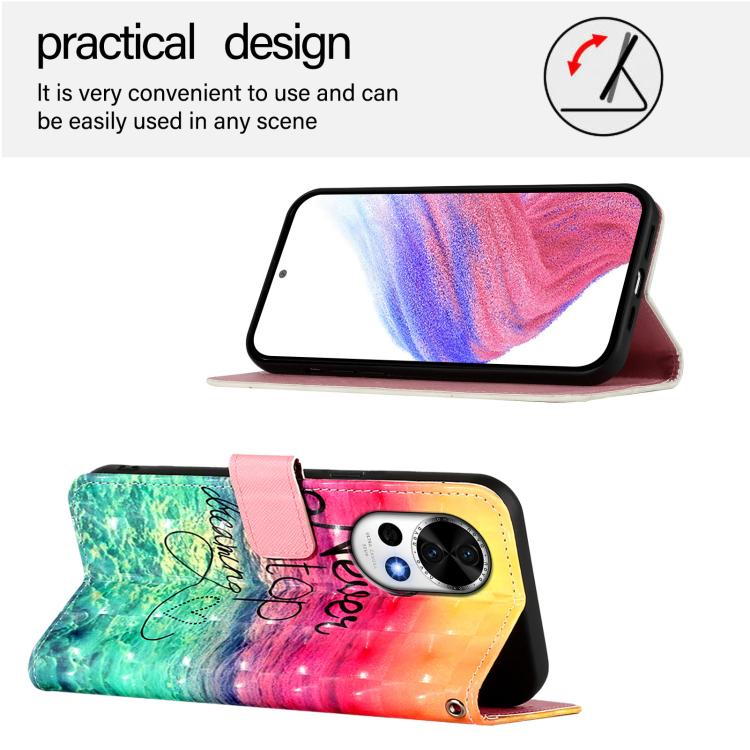 Funda de Cuero con Tapa Horizontal y Pintura 3D para Huawei Nova 13/Nova 12 (Chasing Dreams)