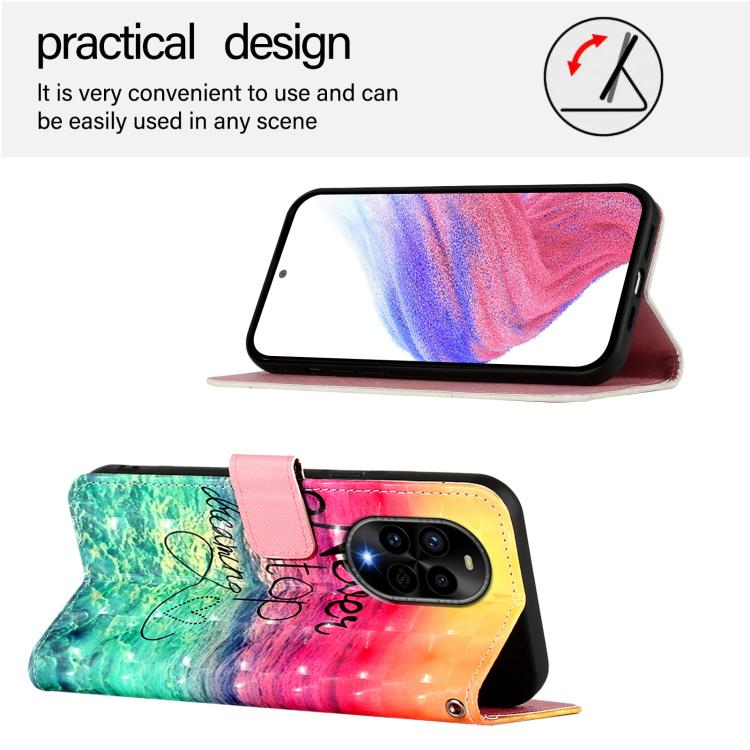 Funda de Cuero con Tapa Horizontal y Pintura 3D para Huawei Nova 13 Pro (Chasing Dreams)