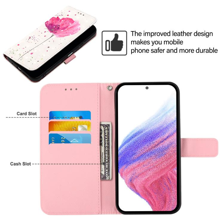 Funda de Cuero con Tapa Horizontal y Pintura 3D para Huawei Nova 13 Pro (Flor)
