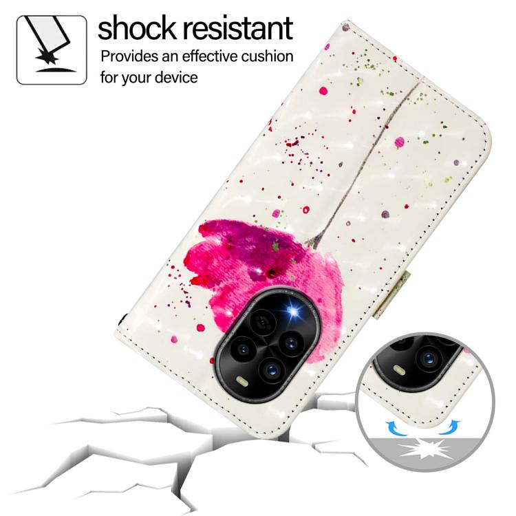 Funda de Cuero con Tapa Horizontal y Pintura 3D para Huawei Nova 13 Pro (Flor)