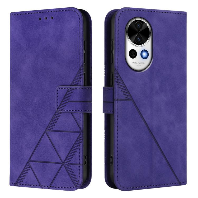 Funda de Cuero con Tapa y Relieve 3D para Huawei Nova 13 y Nova 12 (Morado)