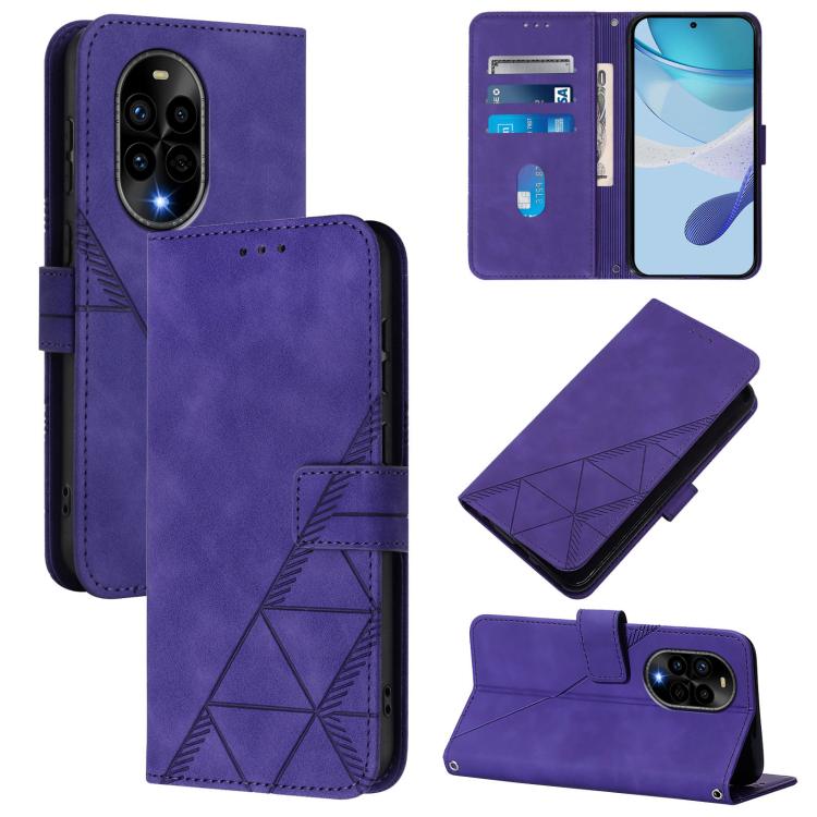 Funda de Cuero con Tapa y Relieve 3D para Huawei Nova 13 Pro (Morado)