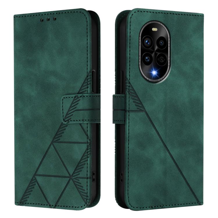 Funda de Cuero con Tapa y Relieve 3D para Huawei Nova 13 Pro (Verde Oscuro)