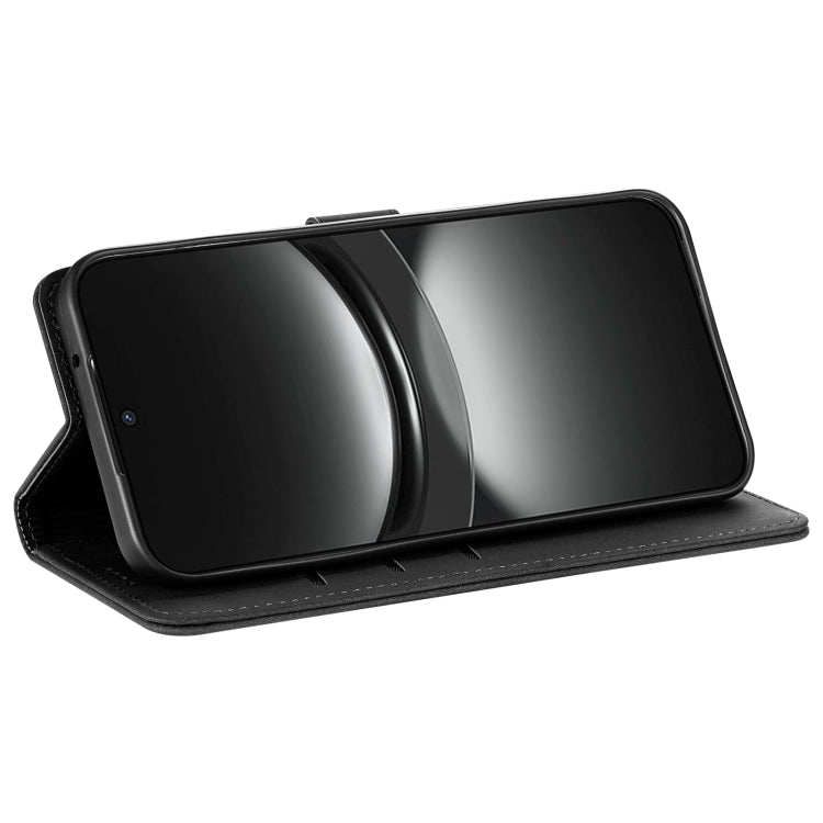 Funda Piel Sintética con Tapa y Textura Becerro para Huawei Mate 70 Azns (Negra)
