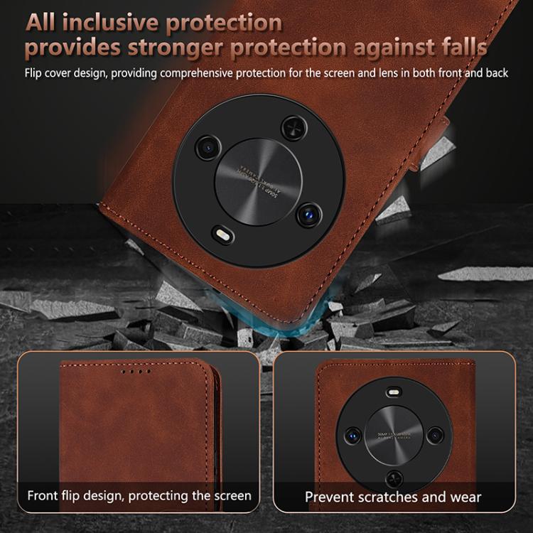 Funda Piel Sintética con Tapa para Huawei Enjoy 70X Maimang 30 Azns (Marrón)