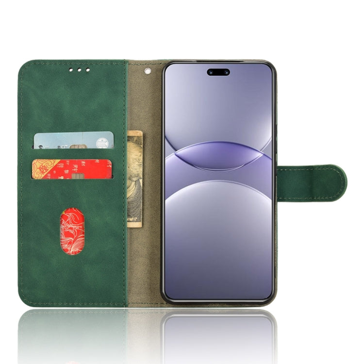 Funda de Cuero para Huawei Nova 13 Pro con Tapa Magnética y Tacto Sedoso (Verde)