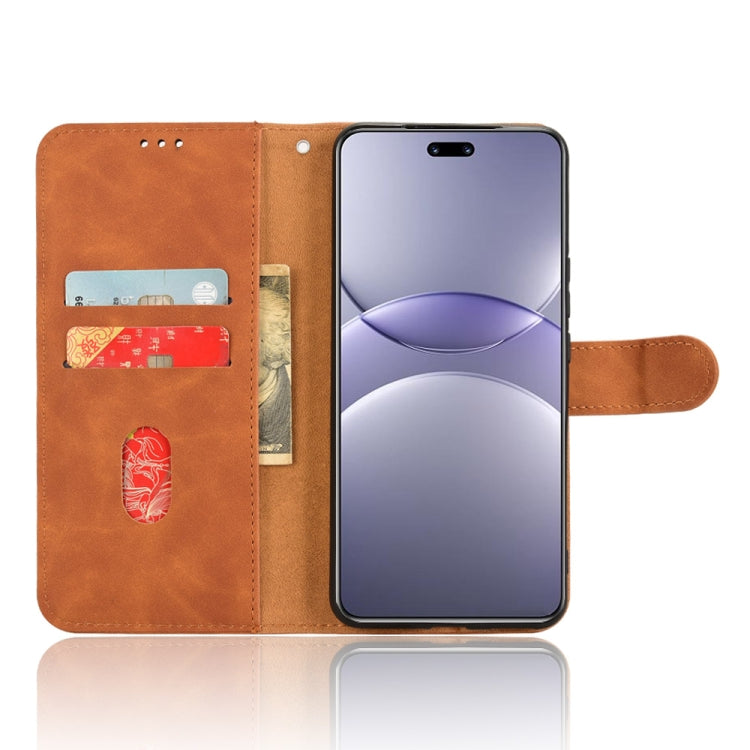 Funda de Cuero con Tapa Magnética y Tacto de Piel para Huawei Nova 13 Pro (Marrón)
