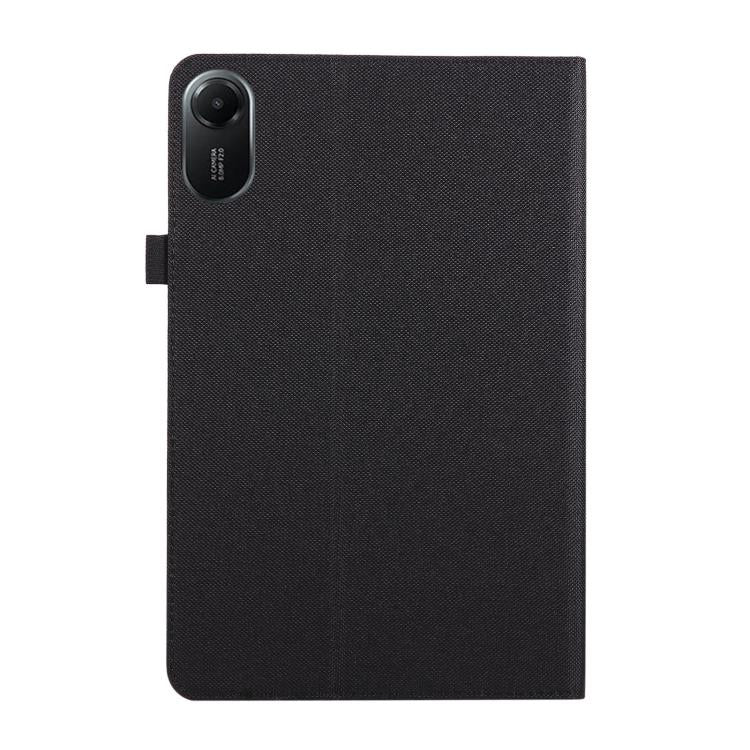 Funda de cuero con tapa horizontal y textura de tela para Xiaomi Redmi Pad 2 (negro)