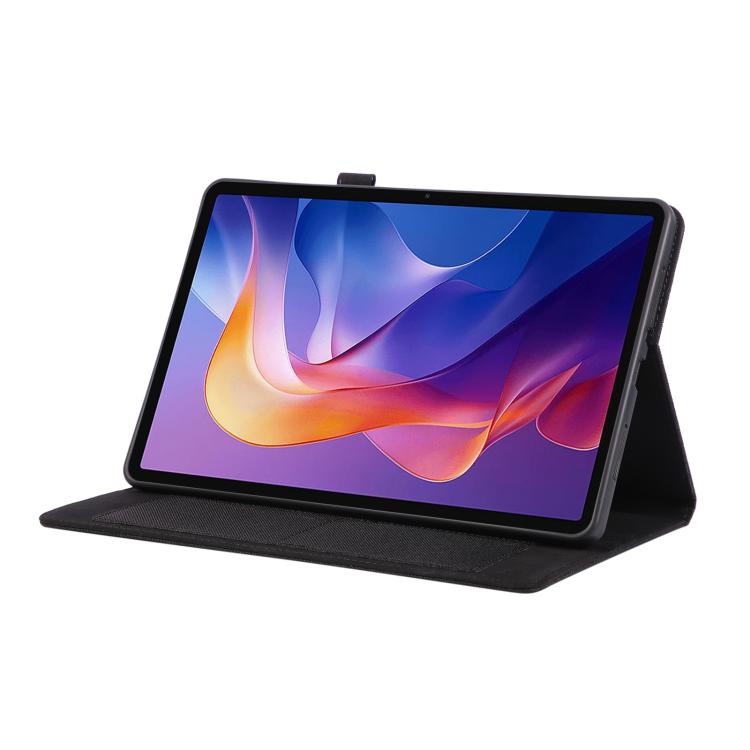 Funda de cuero con tapa horizontal y textura de tela para Xiaomi Redmi Pad 2 (negro)