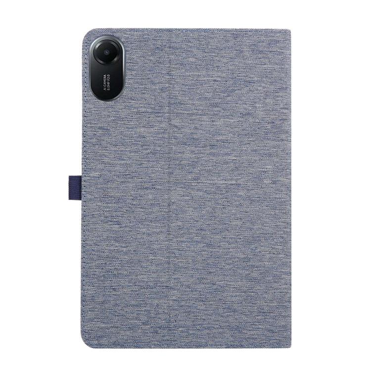 Funda de cuero con tapa horizontal y textura de tela para Xiaomi Redmi Pad 2 (azul)
