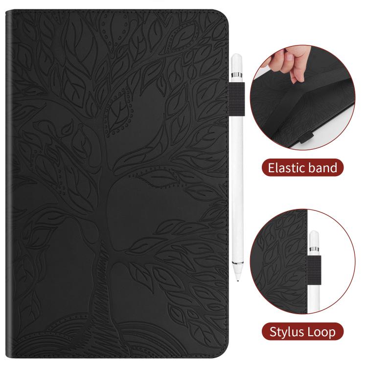 Funda de cuero con relieve para tableta Xiaomi Redmi K Pad Tree Life Series (negra)
