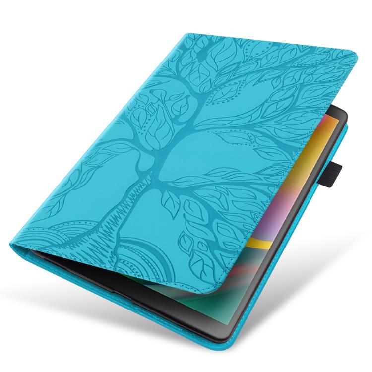 Funda de cuero con relieve para tableta Xiaomi Redmi K Pad Tree Life Series (azul lago)