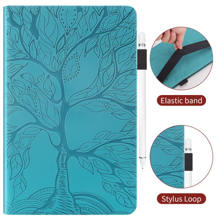 Funda de cuero con relieve para tableta Xiaomi Redmi K Pad Tree Life Series (azul lago)