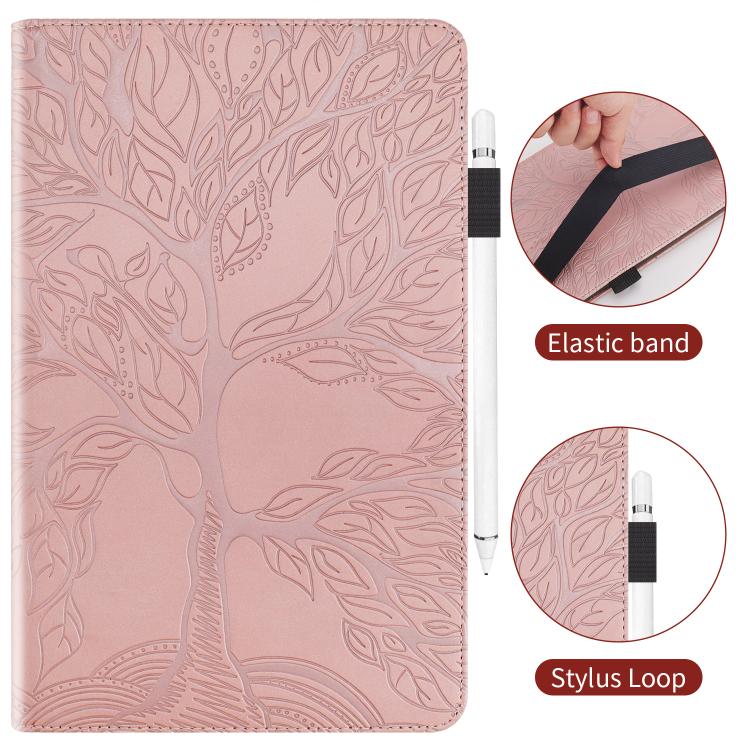 Funda de cuero con relieve para tableta Xiaomi Redmi K Pad Tree Life Series (oro rosa)