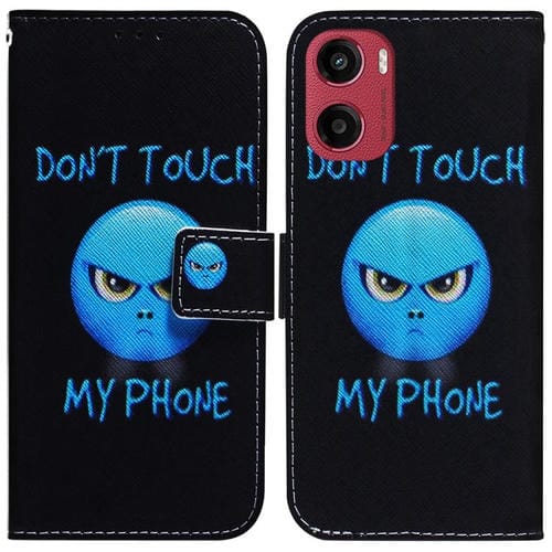 Funda de Cuero con Tapa y Dibujo a Color para Motorola Moto G05/E15 (Anger)