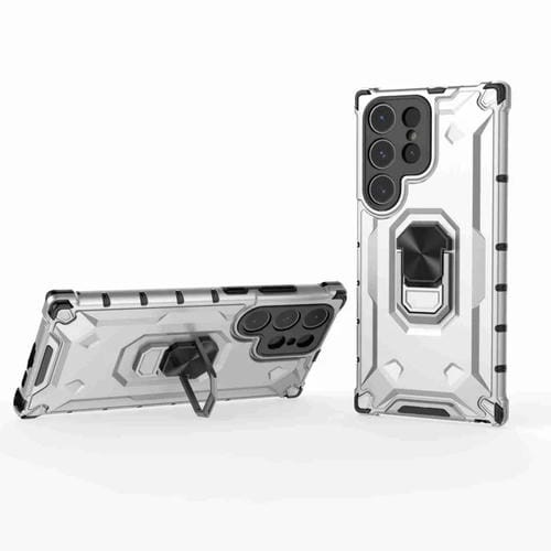 Estuche para Teléfono Samsung Galaxy S23 Ultra 5G Ice Armor Series con Soporte para Anillo (Plateado)