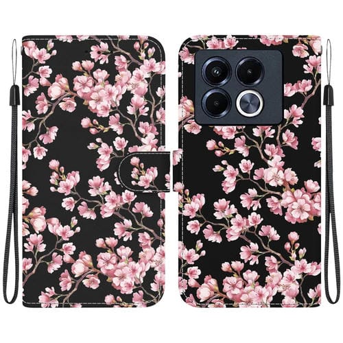 Funda de Cuero para Infinix Note 40 5G con Dibujo de Colores y Textura de Cristal (Flor de Ciruelo)