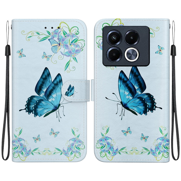 Funda de Cuero para Infinix Note 40 5G con Dibujo de Colores y Textura de Cristal (Pensamientos Azules)